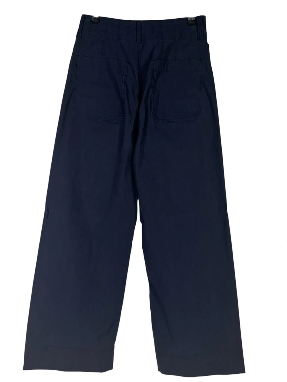 Anthropologie Navy Blue Wide Leg High Rise Pockets Crop Ankle Pants Trousers 26